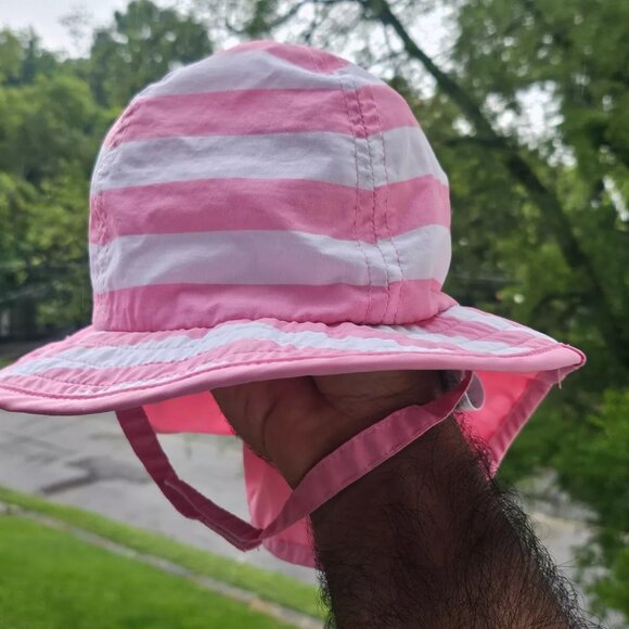 Pottery Barn Kids Hat Pink/White Bucket Cow Boy Hat Cap Size 3-12 month - Picture 11 of 11